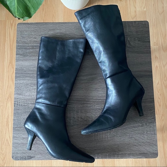 Blondo Black Kitten Heel Tall Boots Size 7 - Picture 3 of 10